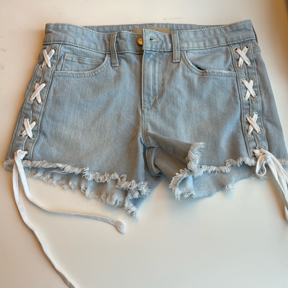 Joes Jeans Light Wash Boyfriend Lace Up Jean Shorts – Hillary